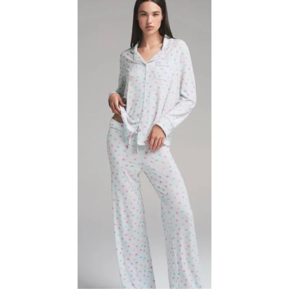 SKIMS NWT Soft Lounge Sleep Top - Cloud Candy Heart Print - Picture 2 of 5